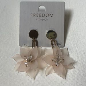 Pink flower earrings
